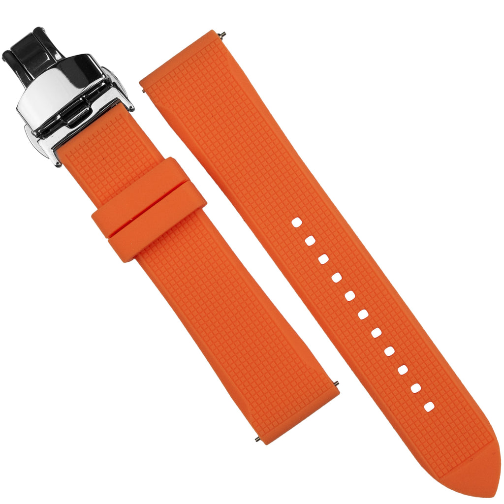 Silicone Rubber Strap w/ Butterfly Clasp in Orange – Nomad Watch Works Intl