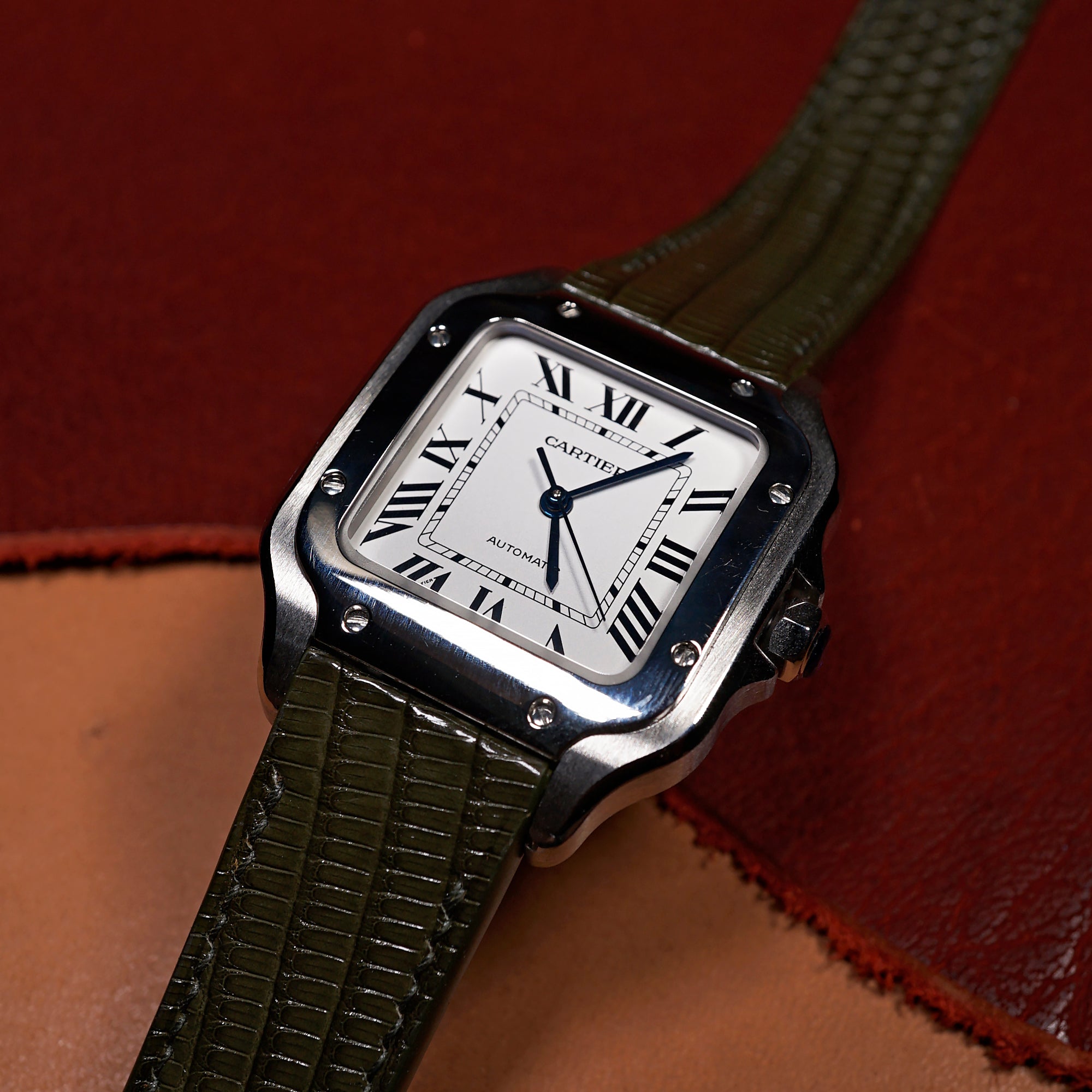 Cartier santos clearance leather strap 2018