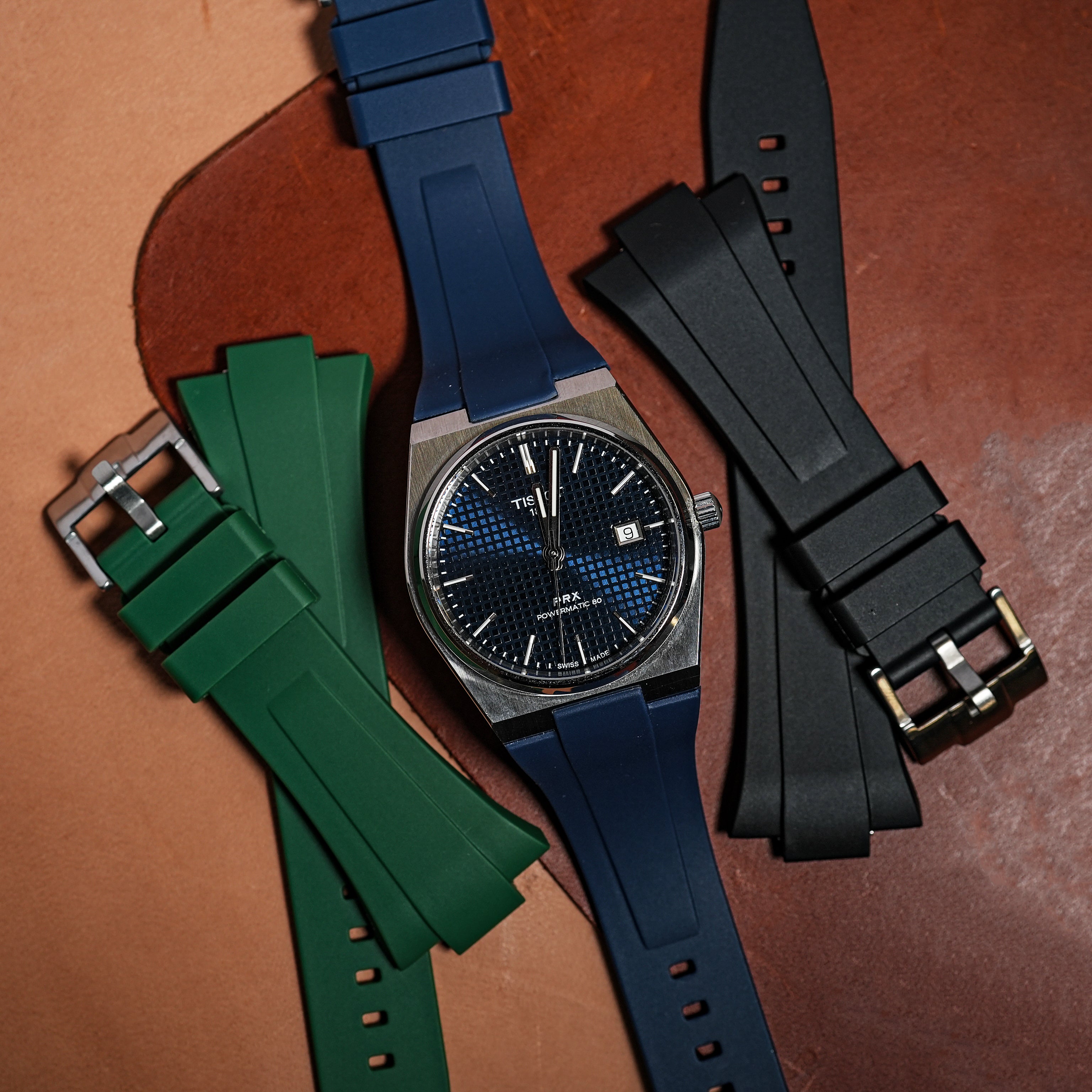 Flex Rubber Strap in Navy for Tissot PRX