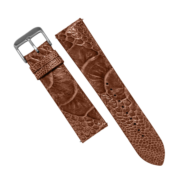 MTO Ostrich Leather Strap in Brandy