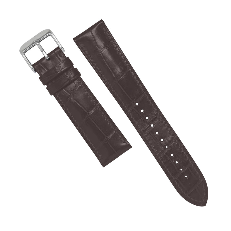 MTO Crocodile Leather Strap in Brown (Matte)