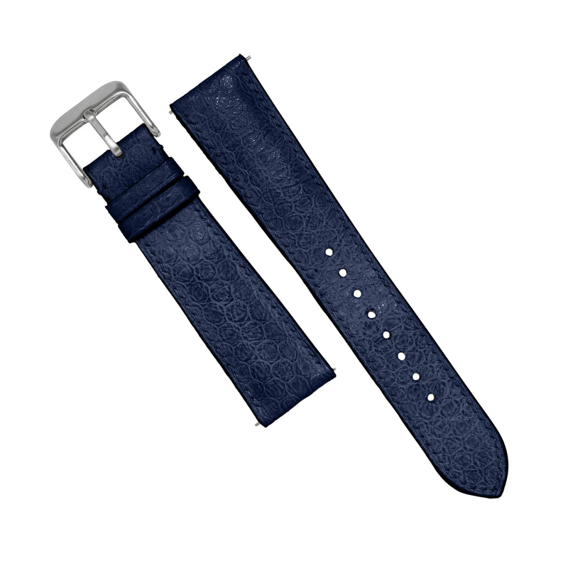 MTO Sea Snake Leather Strap in Navy