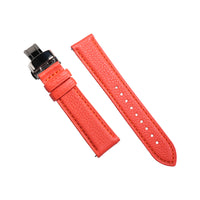 Classic Togo Leather Strap in Orange w/ Butterfly Clasp