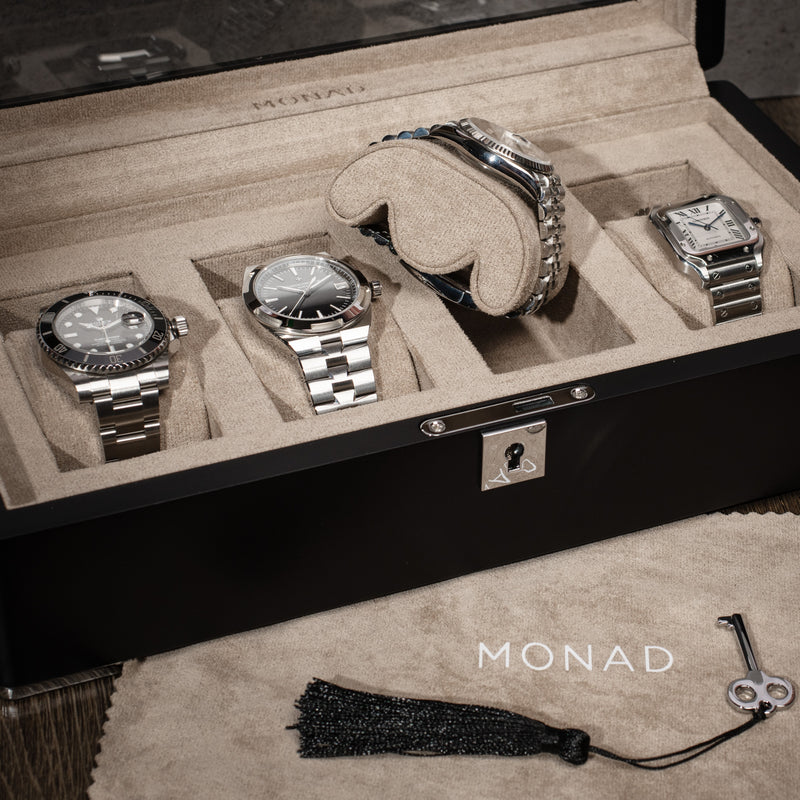 Monad Legacy Black Watch Box in Sand (4 Slots)