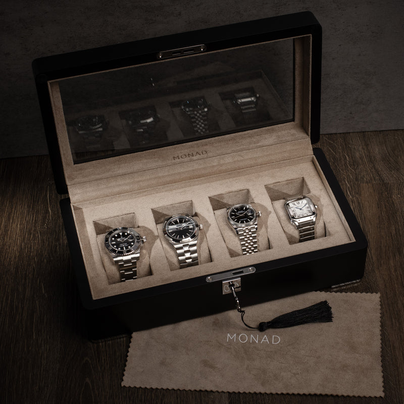 Monad Legacy Black Watch Box in Sand (4 Slots)