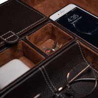 Leather Valet Tray in Brown