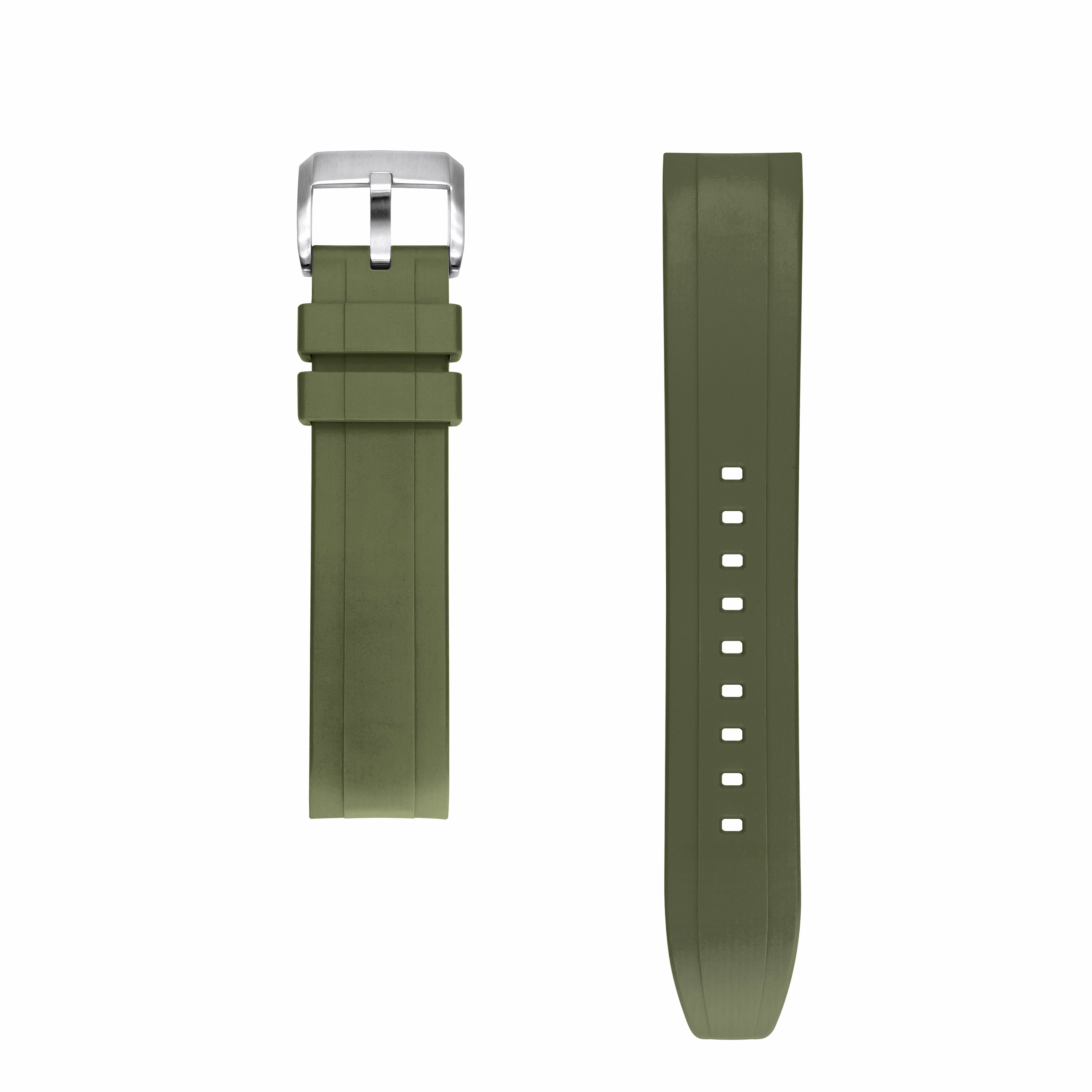 StrapXPro Curved End Rubber Strap for Seiko Monster (4th Gen) in Army Green  (20mm)