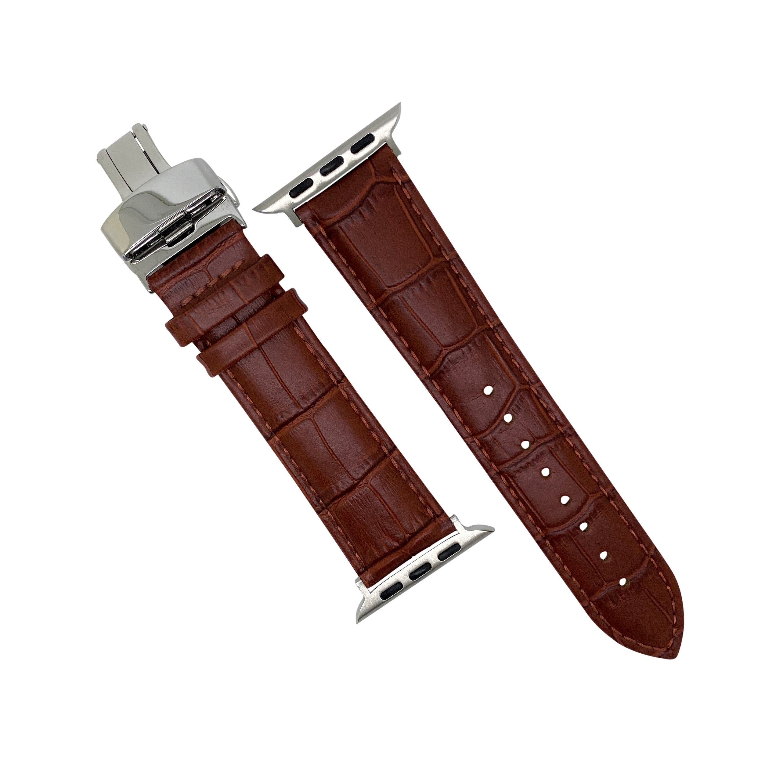 Milano Brown Italian Made Genuine Crocodile Leather Watch Strap W675