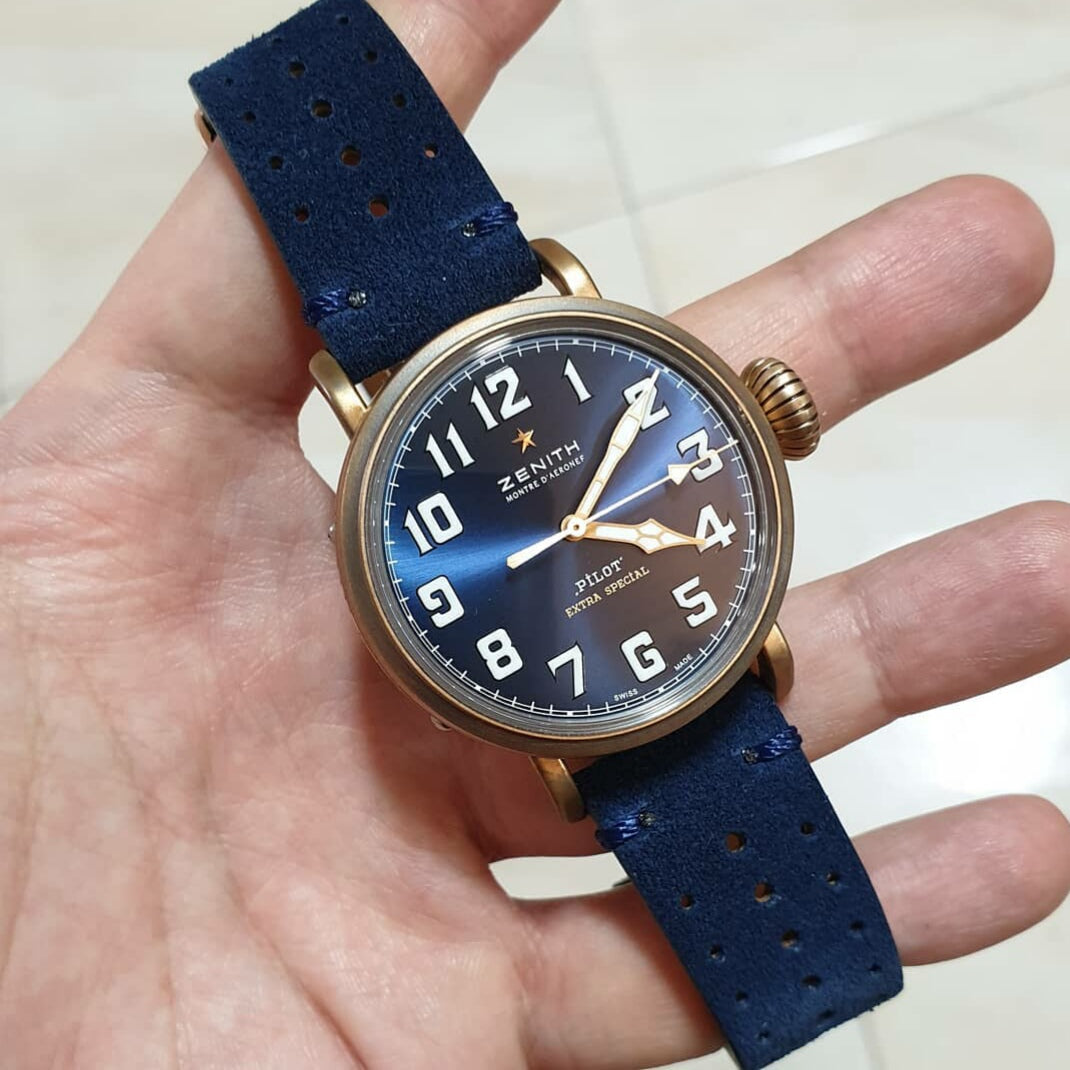 Custom Zenith Pilot leather Strap Replacement